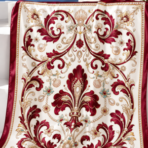 Crimson Opal Garden Collection | Silk Scarf
